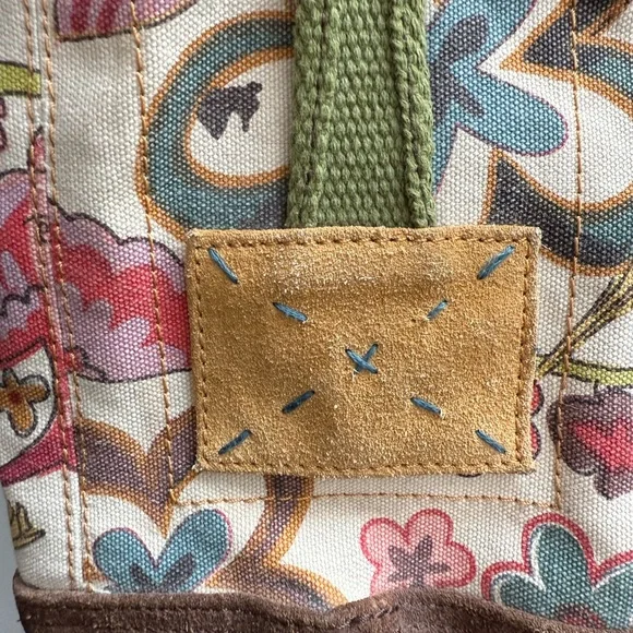 Lucky Brand Brown and Green Tote Bag with Classic Trim Crossbody Bag - Picture 5 of 13